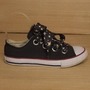 Converse Chuck Taylor Girl's Charcoal Grey Sneaker Ribbon Laces 2